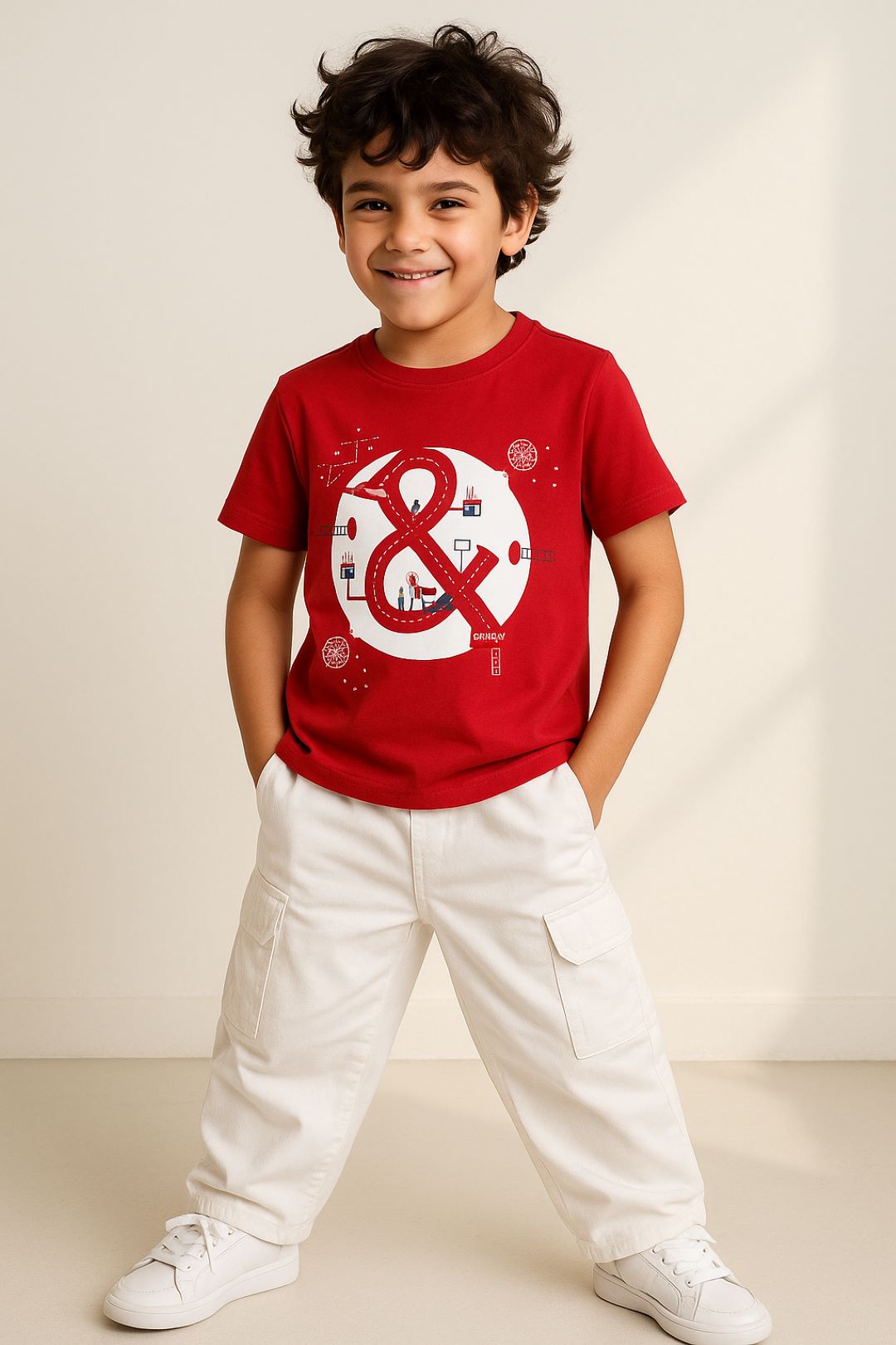 BOYS REGULAR FIT RED T-SHIRT