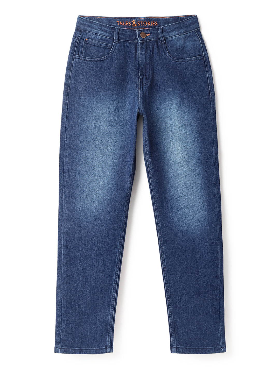 Boys Basic Dark Blue Casual Jeans
