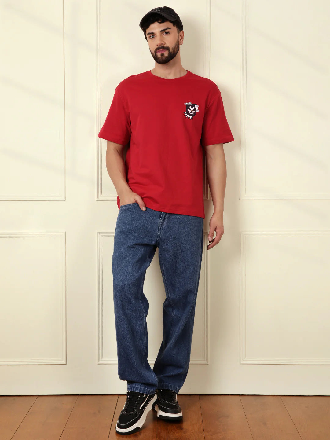 Heavy GSM Printed Oversized T-Shirt | Red