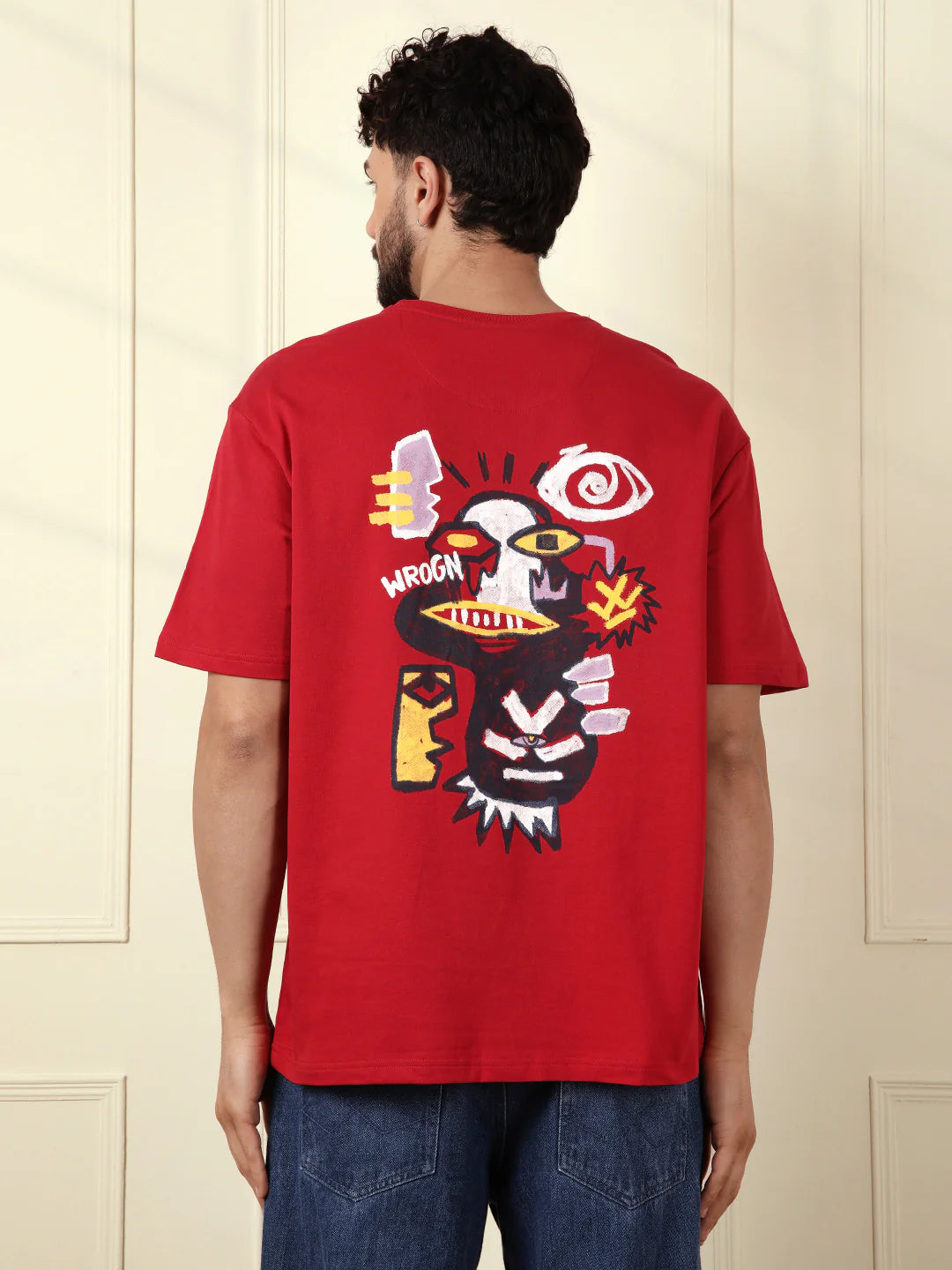 Heavy GSM Printed Oversized T-Shirt | Red