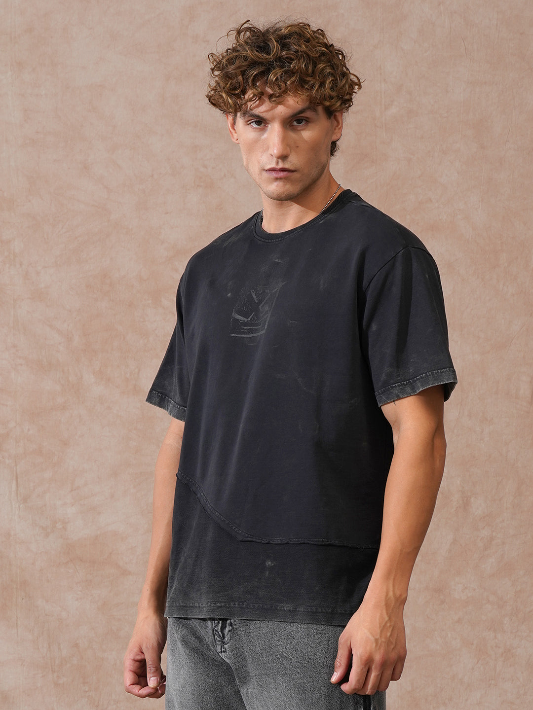 Acid Washed Oversized Fit T-Shirt | Black