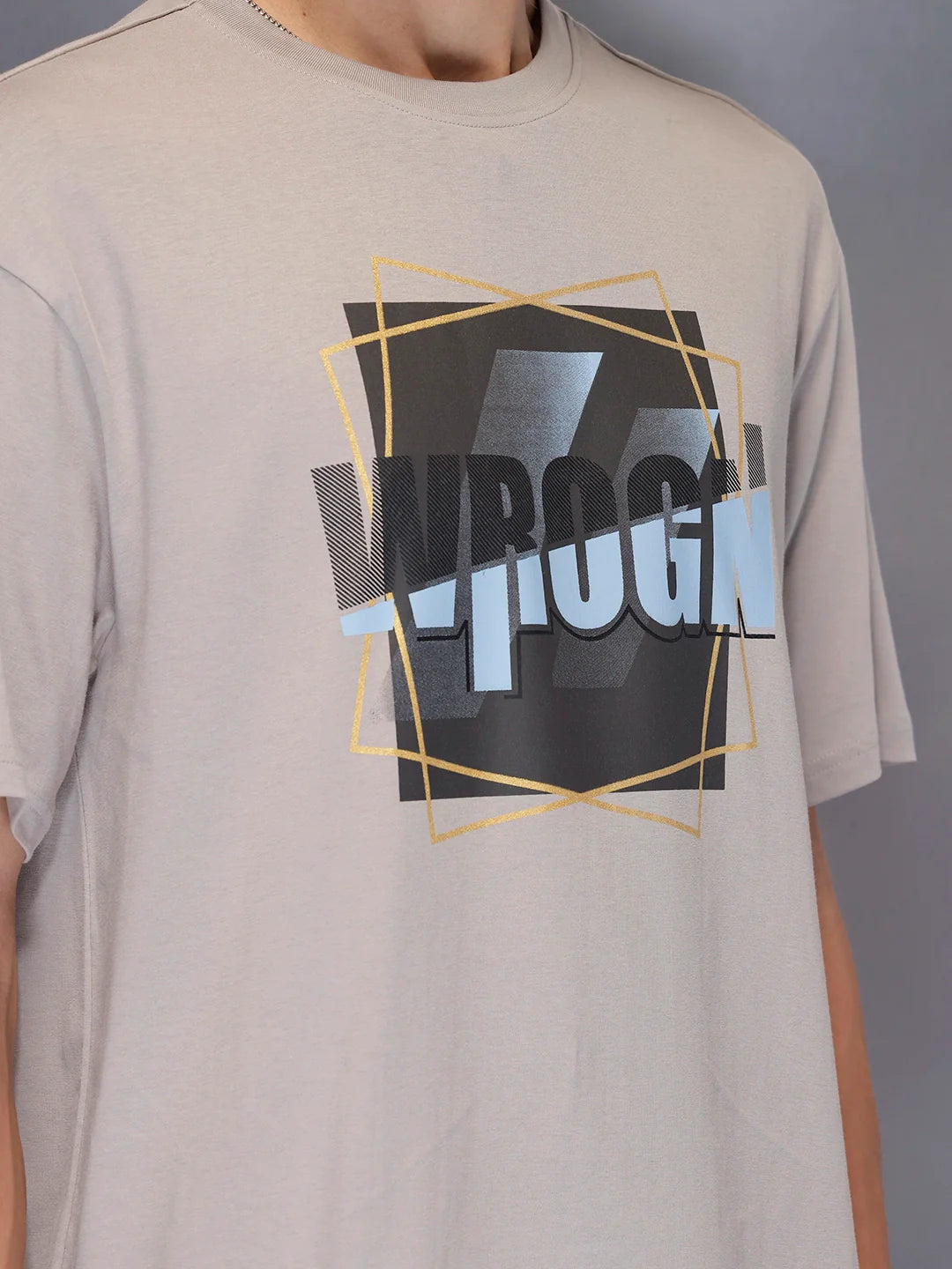Men’s Grey oversized graphic T-shirt | Grey