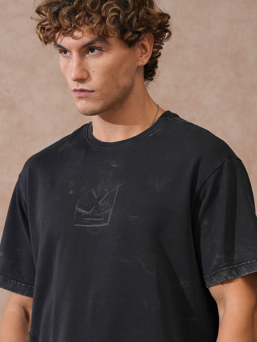 Acid Washed Oversized Fit T-Shirt | Black