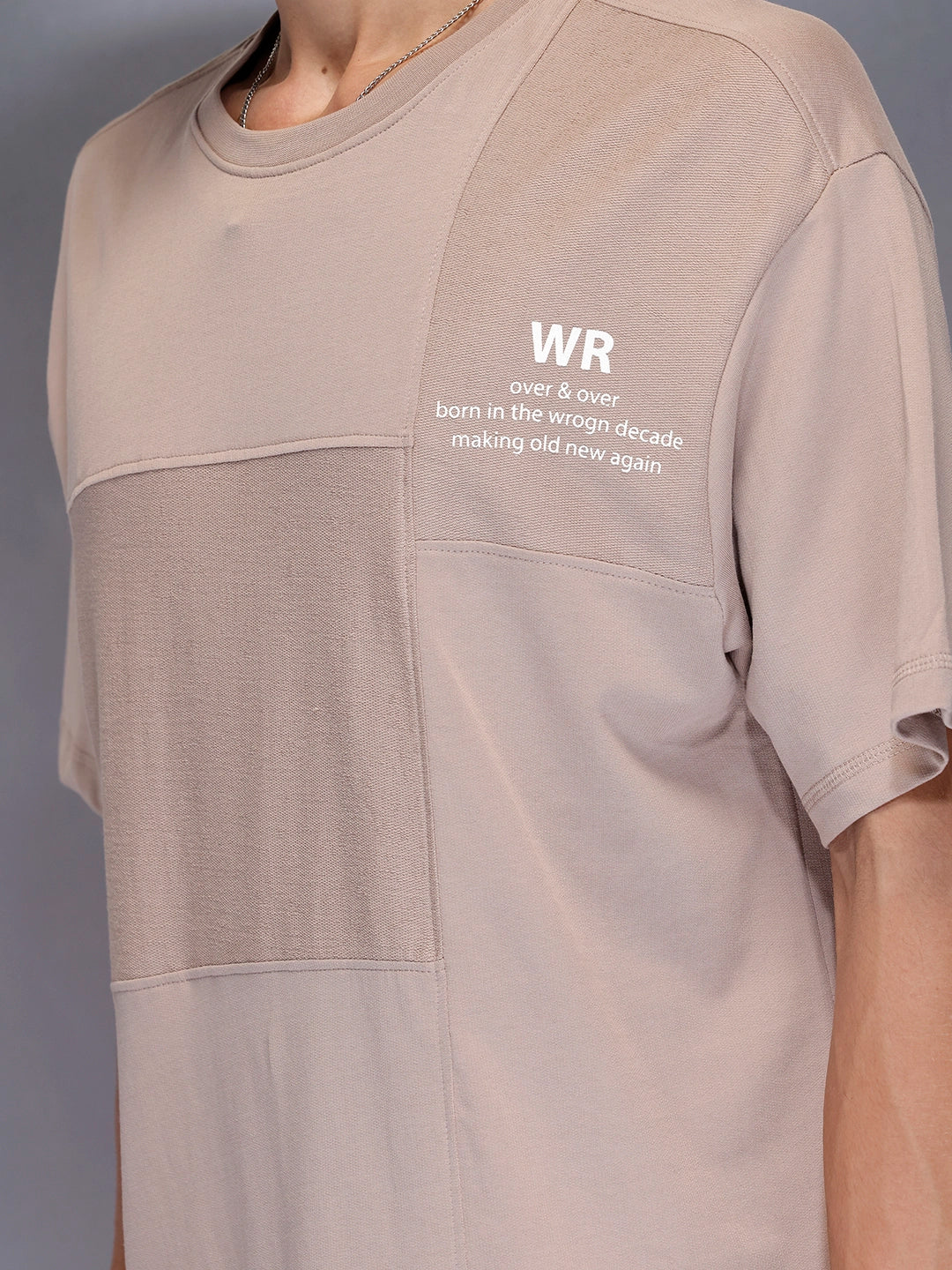 Men’s Soft Panelled Street Tee | Brown