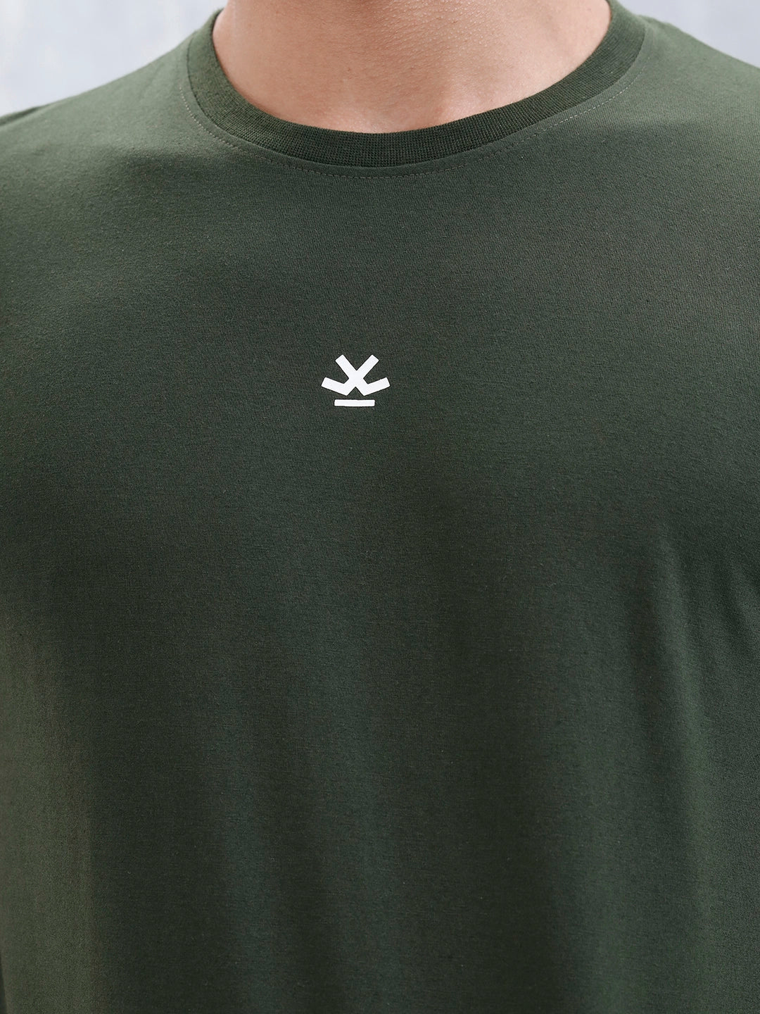 Men's Causal Regualr Fit Grpahic Printed T-Shirt | Olive