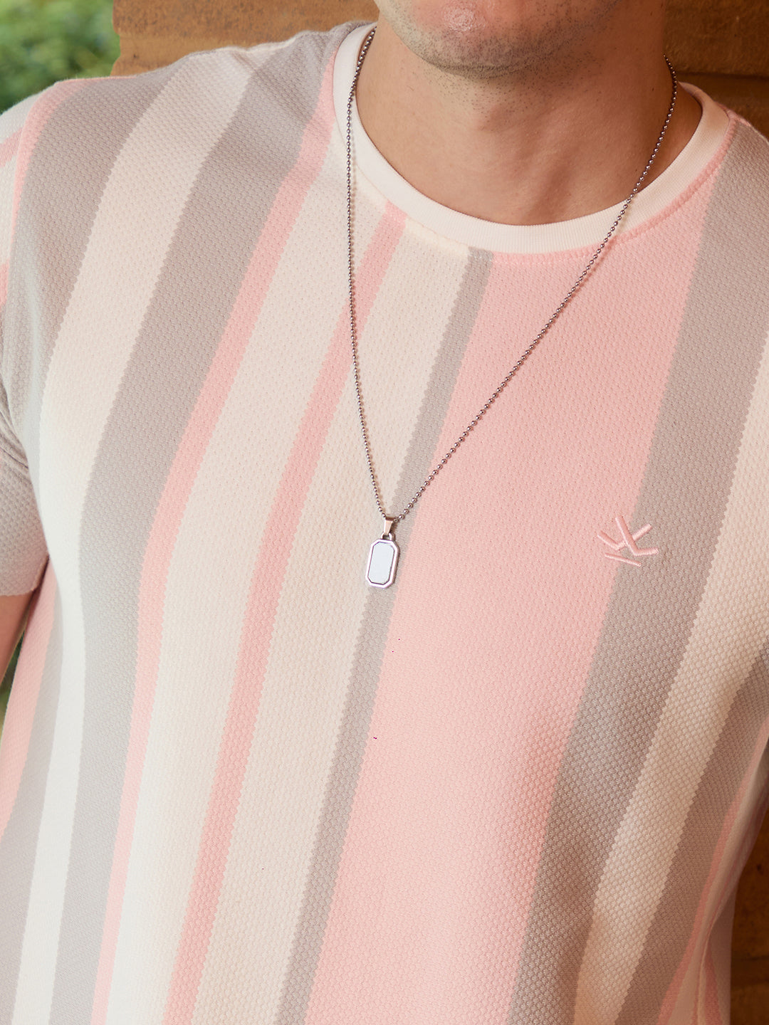 Popcorn Textured Slim Fit T-Shirt | Off White