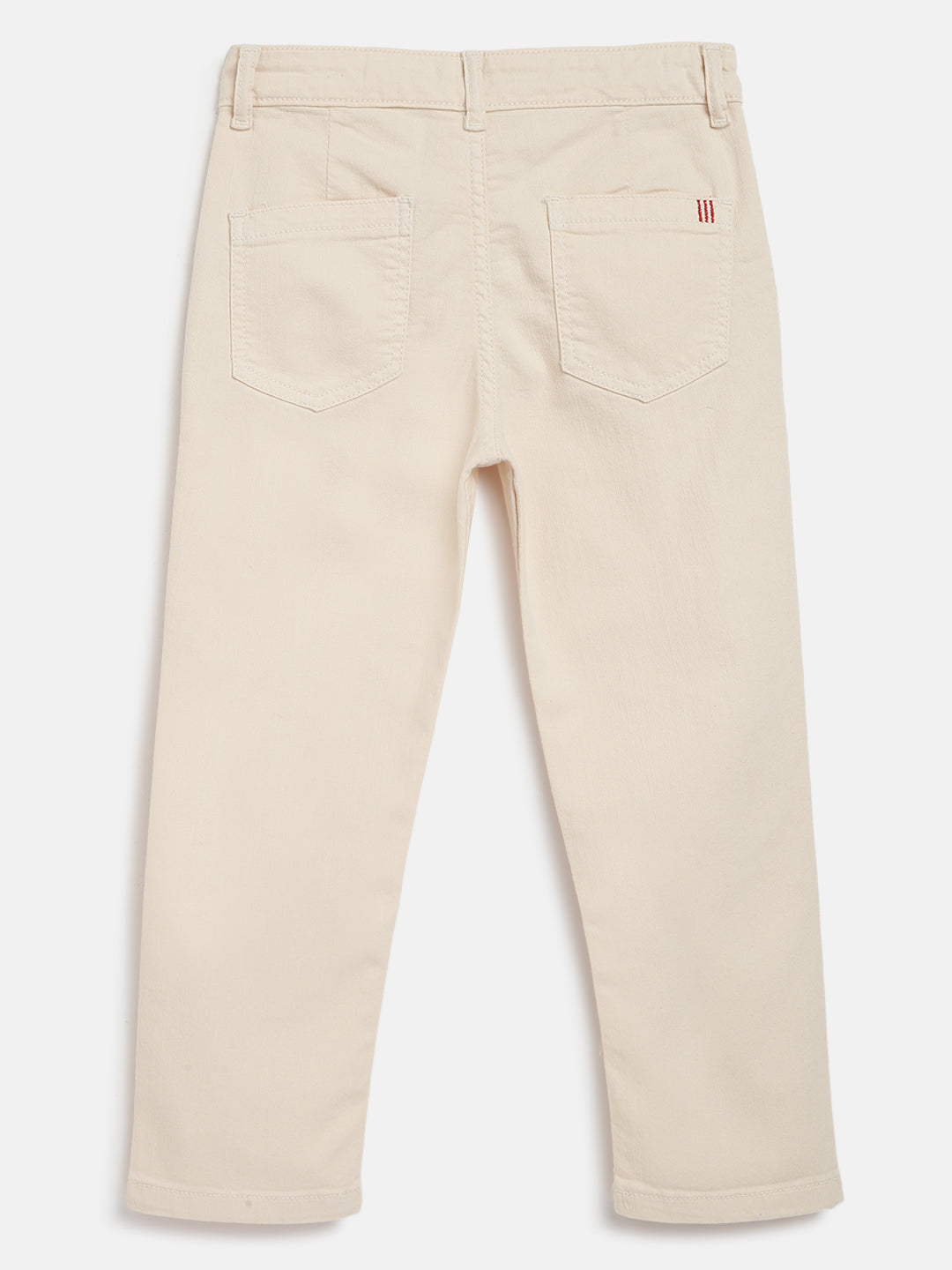 Boys Cream Slim Fit Trousers