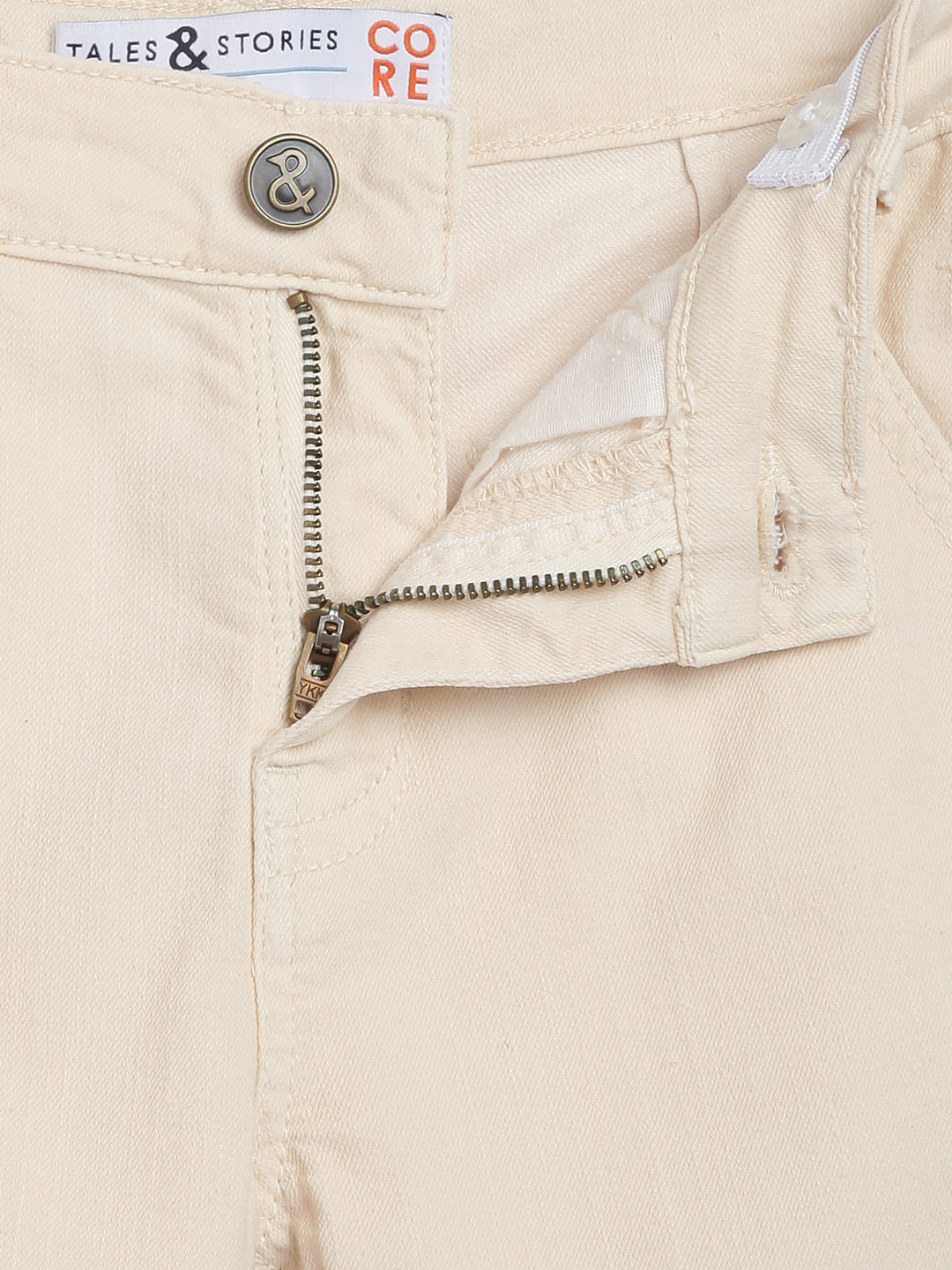 Boys Cream Slim Fit Trousers