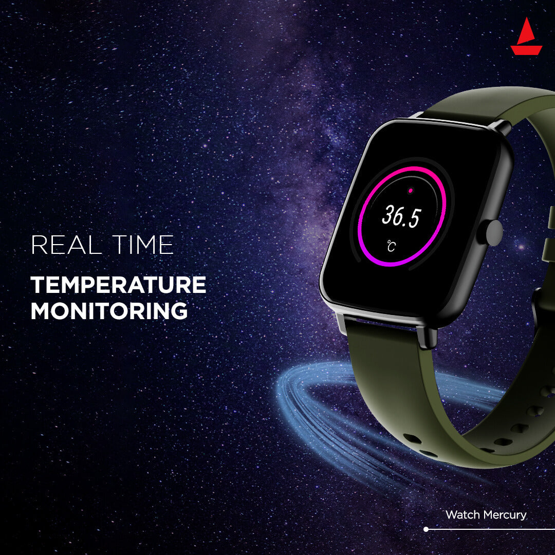 boAt Watch Mercury | Premium Smart Watch with Alexa Built-in, 1.69" (4.29 cm) Inch Big Square Display,15 Watch Faces